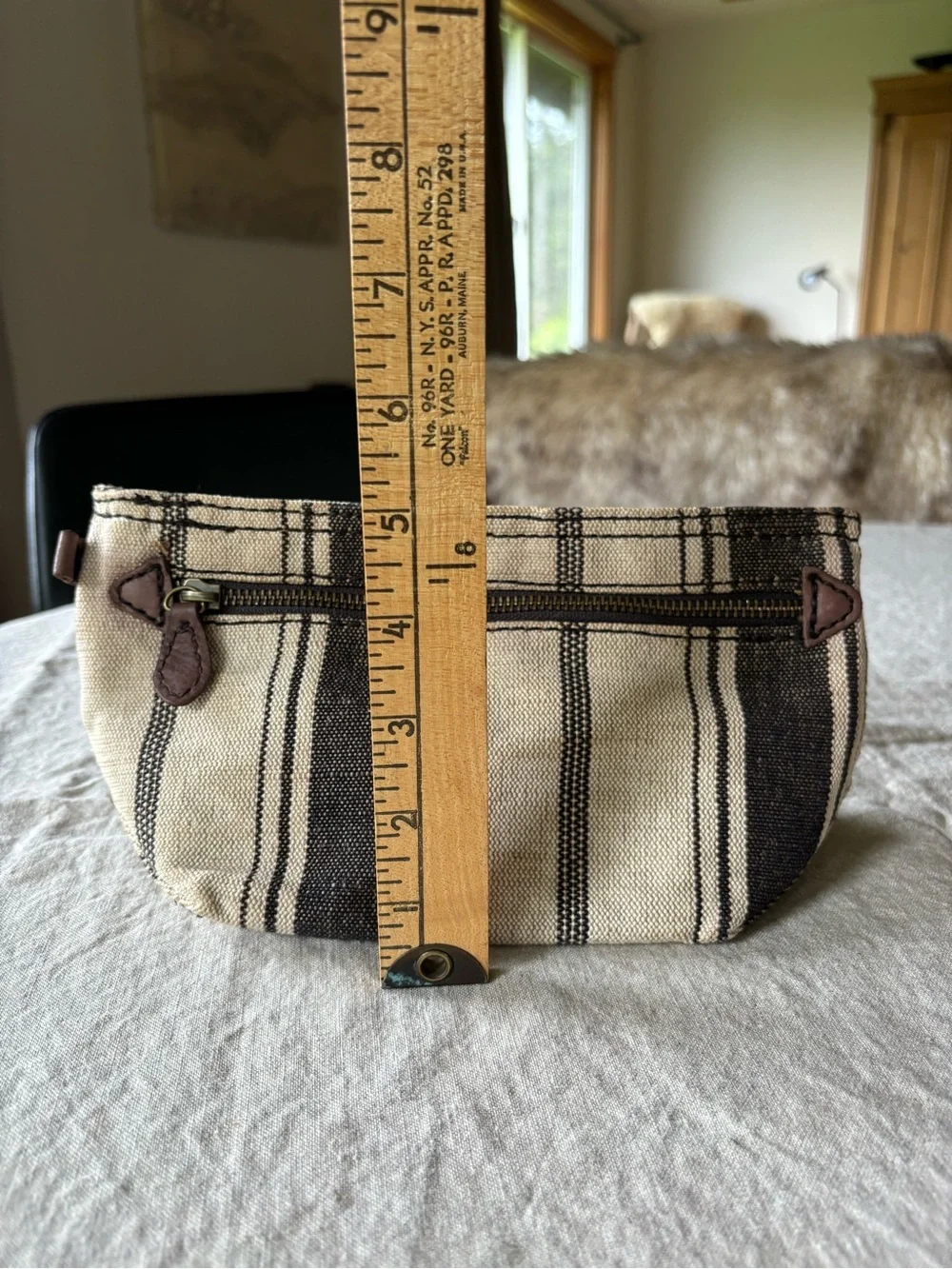 Jute and Cotton Cosmetic Bag
